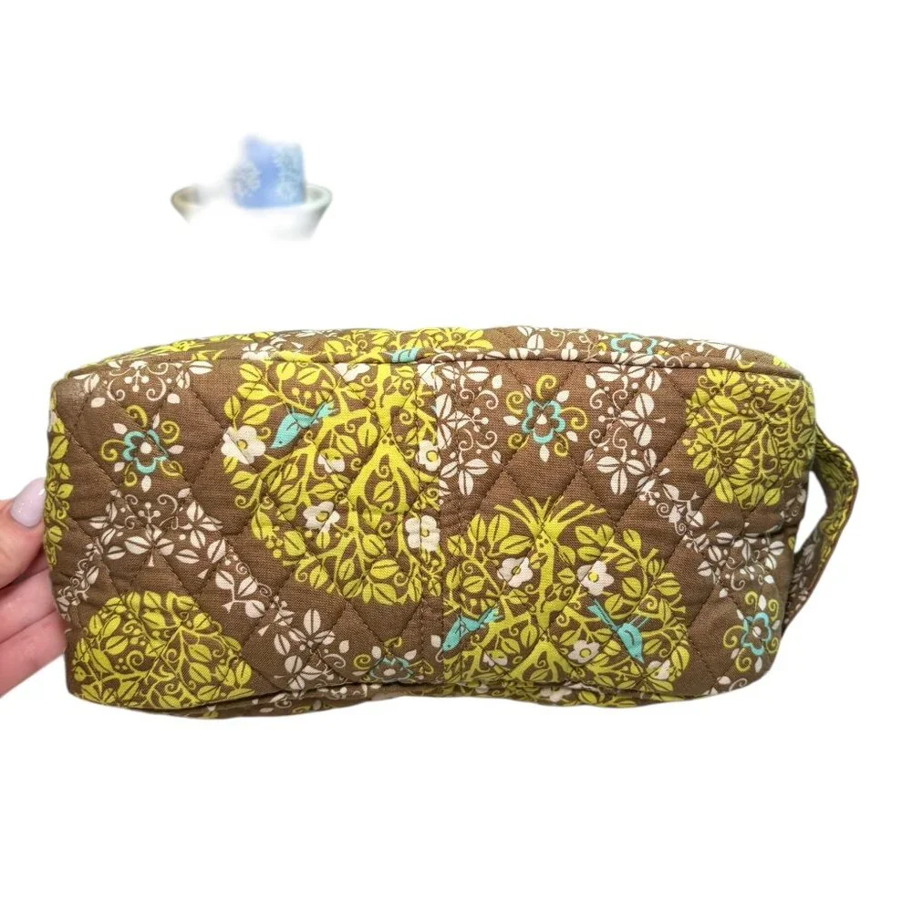 Vera Bradley Sittin In A Tree Quilted Cosmetic Travel Bag EUC - Picture 3 of 5